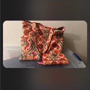 Vera Bradley tote with accessories